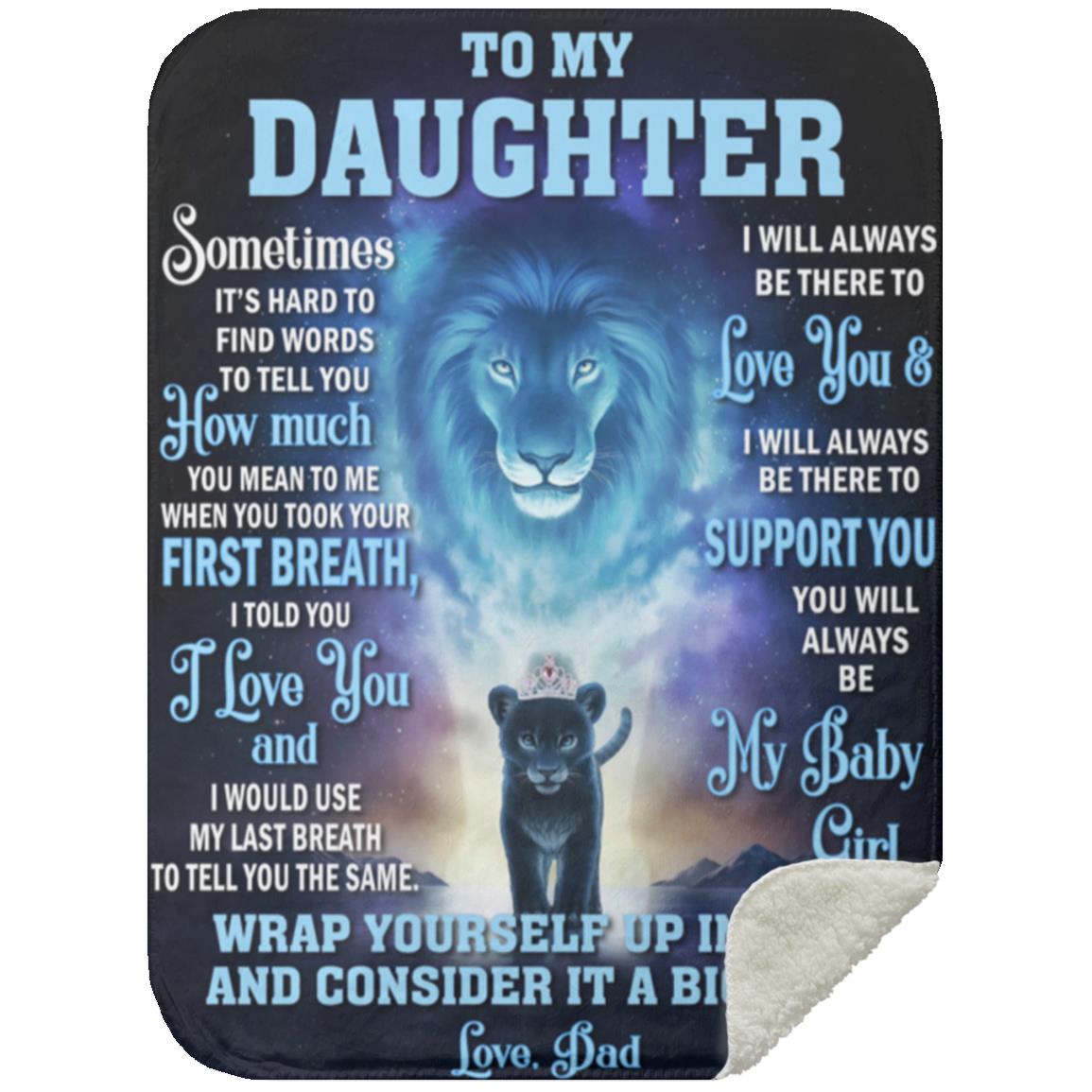 Daughter Blanket from Dad, Lion to My Daughter Blanket Birthday Anniversary Present Gifts, Blanket Gift